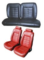 '79-'83 Ford Mustang Front Bucket; Split Rear Bench; Hatchback; Base Model Seat Upholstery Complete Set